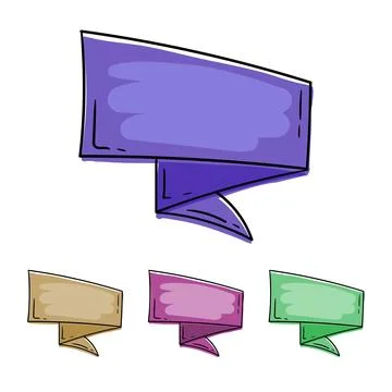 Vector image of speech buble. Origami banner Stock Illustration