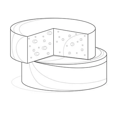Vector image of a stack of round cheese rolls. Outline style. EPS 10 Stockillustratie