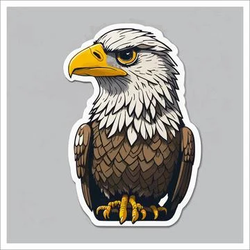 Vector, Image of sticker, cartoon cute Eagle Stock-Illustration
