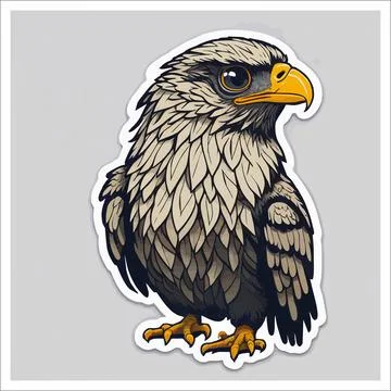 Vector, Image of sticker, cartoon cute Eagle Stock-Illustration