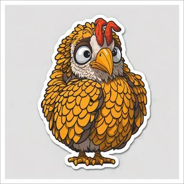 Vector, Image of sticker, cartoon cute Turkey Stock Illustration