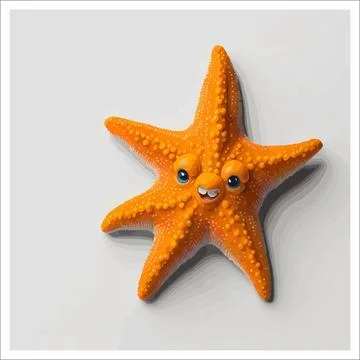 Vector, Image of sticker, cartoon cute Starfish Stock-Illustration