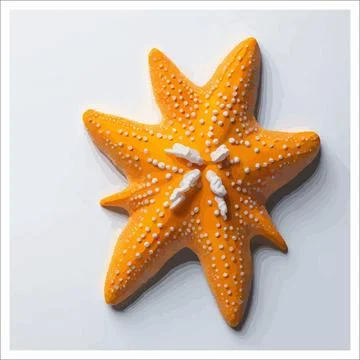 Vector, Image of sticker, cartoon cute Starfish Stock Illustration