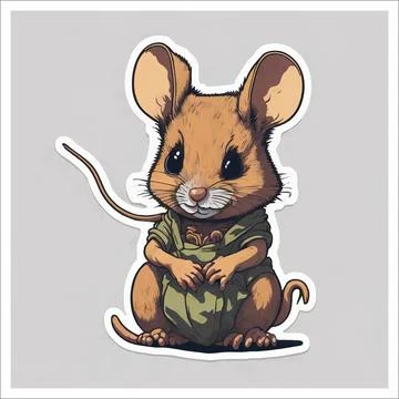 Vector, Image of sticker, cartoon cute Mouse Stock-Illustration
