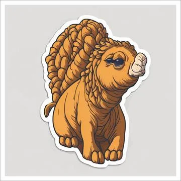 Vector, Image of sticker, cartoon cute Camel Stock Illustration