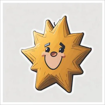 Vector, Image of sticker, cartoon cute Star Stock-Illustration