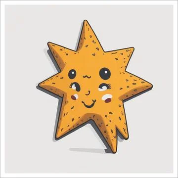 Vector, Image of sticker, cartoon cute Star Stock-Illustration