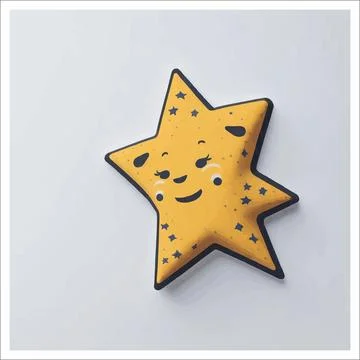 Vector, Image of sticker, cartoon cute Star Stock Illustration