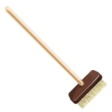 Vector image of a stylized broomstick in cartoon style isolated on white back Stock Illustration