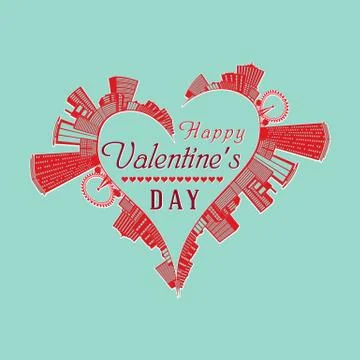Vector image of the stylized heart. Urban love. 스톡 일러스트