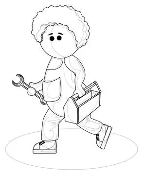 Vector image of a stylized image of a young man in uniform with a monkey wren Ilustração Stock