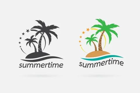 Vector image of an summer time design on white background 스톡 일러스트