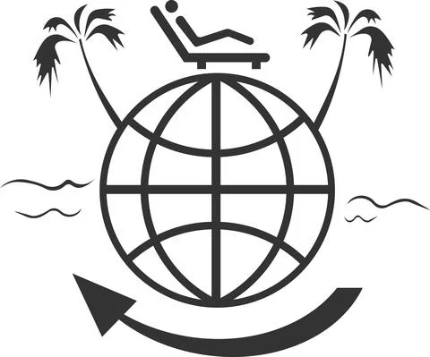 Vector image of a summer vacation on the globe. 스톡 일러스트