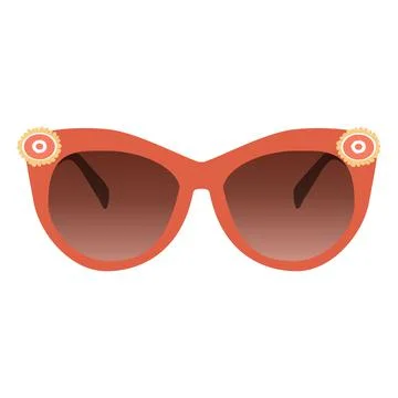 Vector image of sunglasses in orange color with decor Stock Illustration