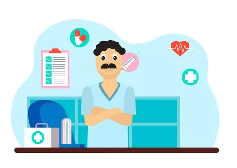 Vector image of surgeon. Ilustración de archivo