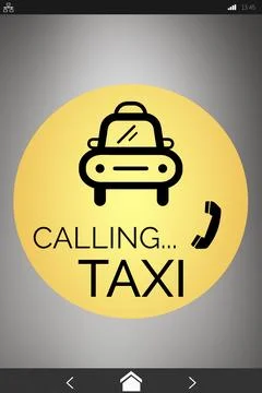 Vector image of Taxi calling text with icon Stock Photos
