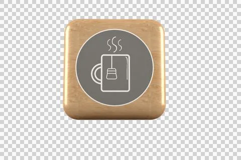 Vector image of tea cup icon on cube Stock Illustration