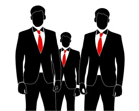 Vector image of team of  managers mans Stock Illustration