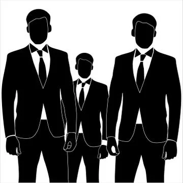 Vector image of team of  managers mans Stock Illustration