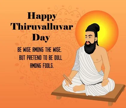 Vector image of Thiruvalluvar Day poster. Stock Illustration