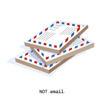Vector image of three stacks of envelopes with..context. Concept. Not an emai Stock Illustration