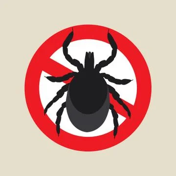 Vector image of a tick in a red crossed-out circle - ticks stop sign Ilustración de archivo