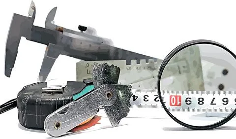 Vector image of tools for visual and measuring inspection of welds Stock Illustration