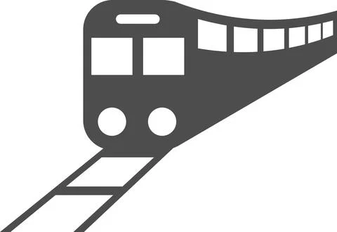 Vector image of a train on the rails. Stock Illustration