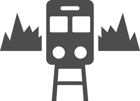 Vector image of a train on the rails. Illustrazione stock