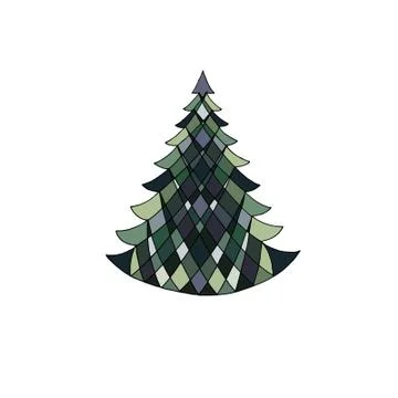 Vector image of a tree in different shades of green Stock Illustration