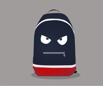 Vector image of trendy blue backpack Illustrazione stock
