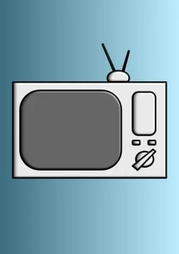 Vector image of a tv with antenna place for text. Stock Illustration