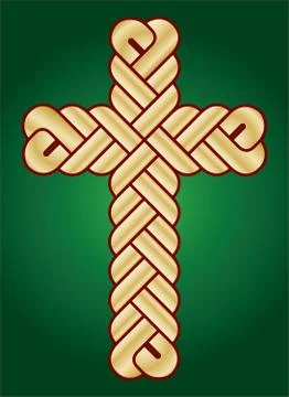 Vector image of twisted Christian Holy cross Stock Illustration