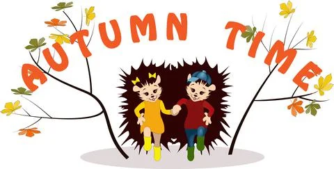 Vector image of two hedgehogs. Run hand in hand. From a series of illustratio Stock Illustration