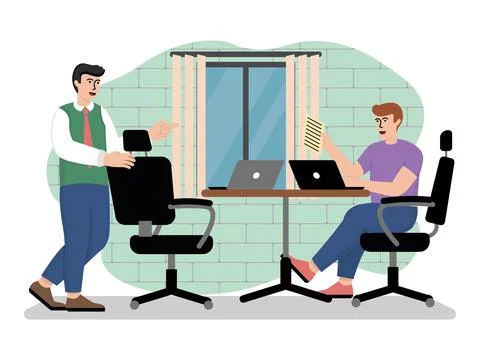 Vector image of typical working day of business team in the office Stock Illustration