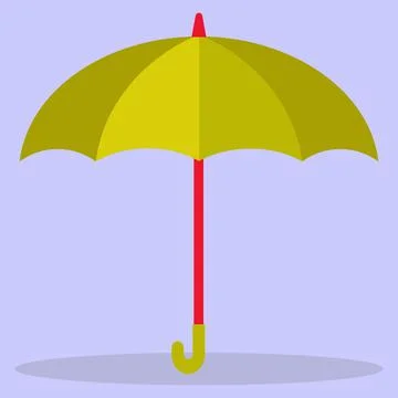 Vector image of an umbrella with a flat design. Stock Illustration