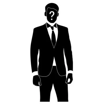Vector image of unknown man shadow silhouette Stock Illustration