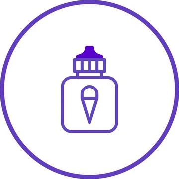 Vector image of a vape juice bottle icon with ice cream for promotional use Stock Illustration