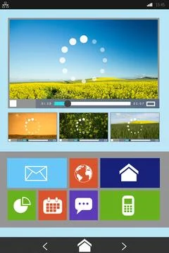 Vector image of various video and icons Stock Illustration