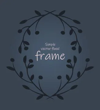 Vector image of vertical cards with black floral frame on a gray background and Stock Illustration