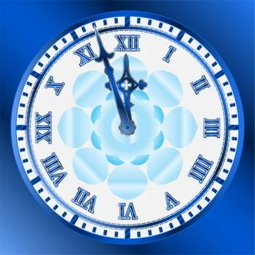Vector image of vintage clocks face Illustrazione stock