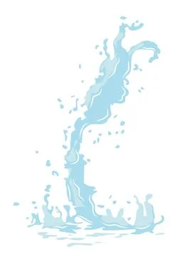 A vector image of water splashes featuring a motion effect Stock Illustration