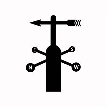 Vector image of a weather vane. High quality black style vector icons Stock Illustration