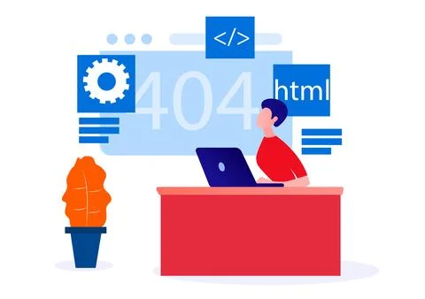 Vector Image Of Web Programmer Stock Illustration