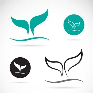 Vector image of an whale tails Illustrazione stock