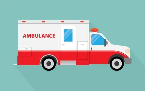 Vector image of an white car Ambulance Stock Illustration