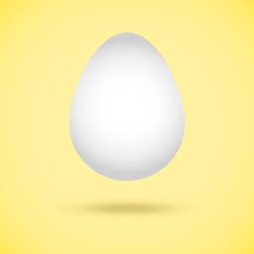 Vector image of a white egg on a yellow background Stock Illustration