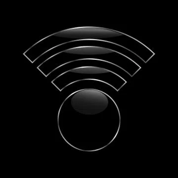 Vector image of Wi-Fi connection icon with flare Stock Illustration