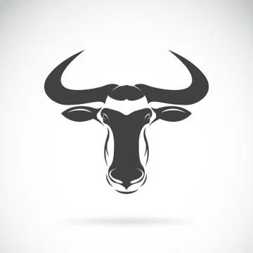 Vector image of an wildebeest head design on white background Illustrazione stock