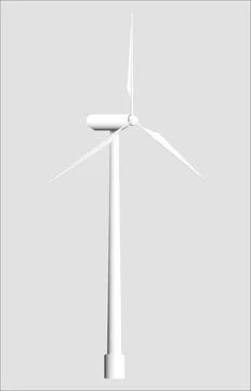 Vector image of wind turbine, windmill, energy generator, realistic view. Stock Illustration